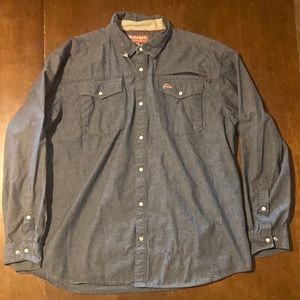 XXL Simms long sleeve pearl snap fishing shirt
